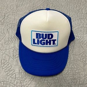 Blue and White Bud Light Baseball Cap